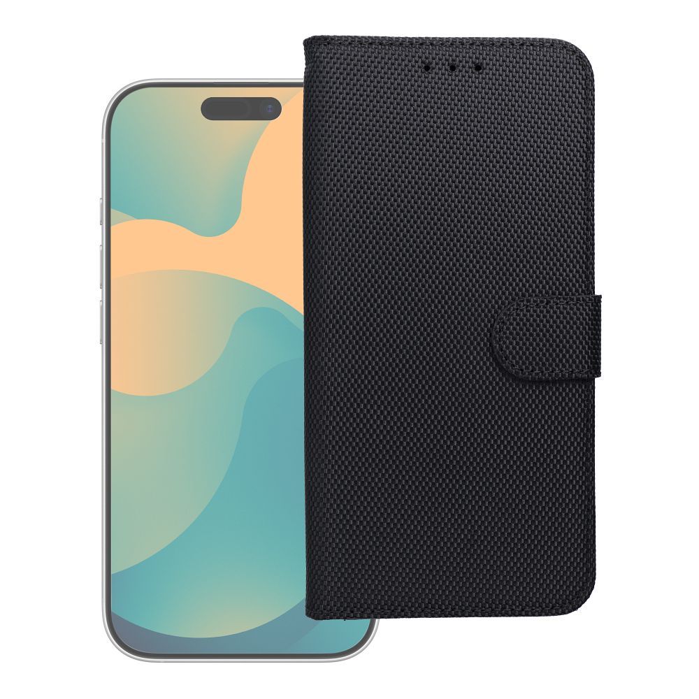 Flip case for iPhone 17 / 18 4Card RFID anti-theft tech fabric black