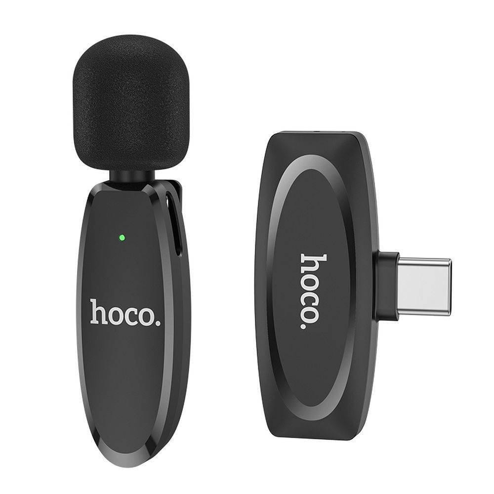 Mikrofons Hoco L15 Type-C melns