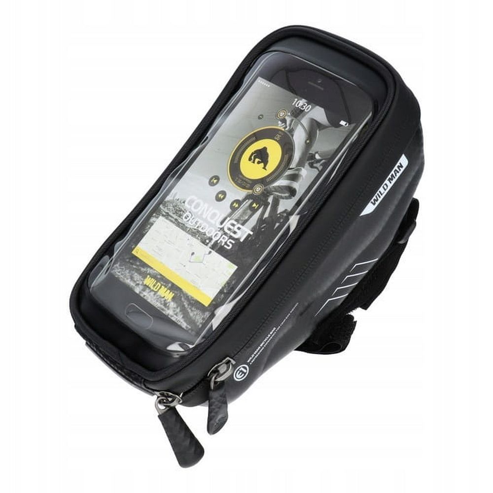 WILDMAN ceļojumu soma velosipēda stūrei ar rāvējslēdzēju, 1L (4 "- 7"), E1, melna