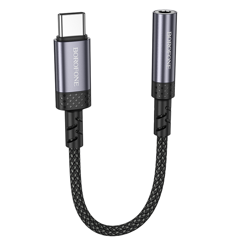 Borofone Adapteris BV24 Graceful - C tipa savienotājs ar 3,5 mm jack ligzdu - pelēks