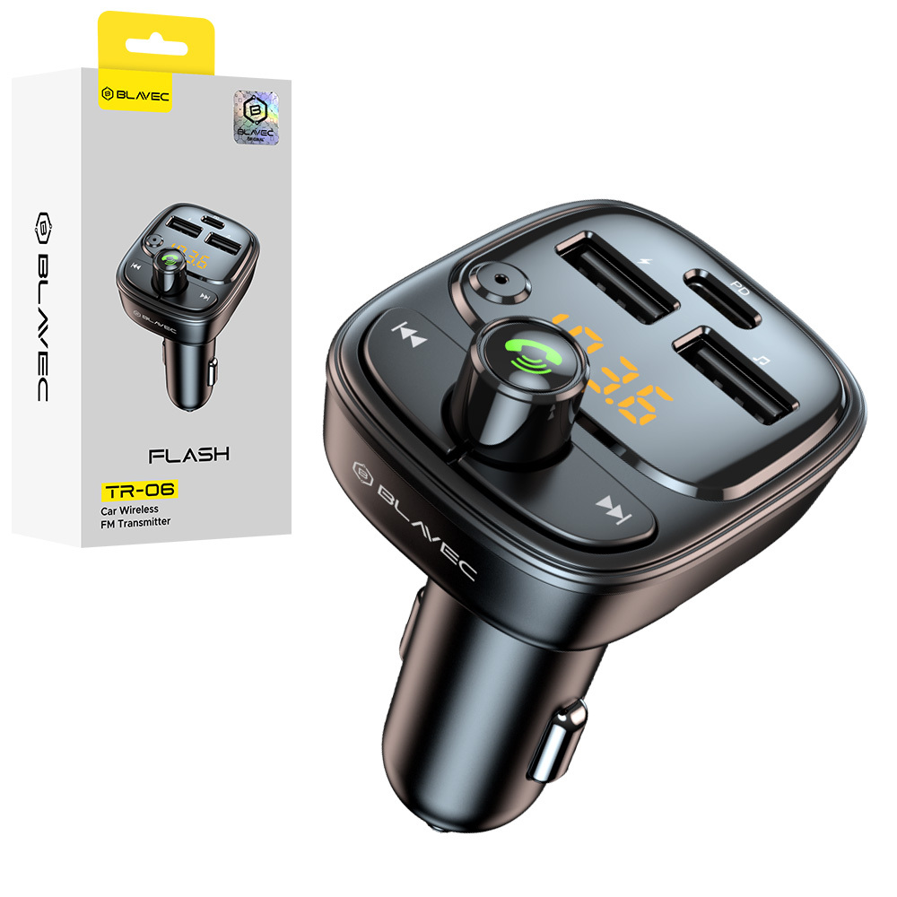 Blavec FM Transmitter Flash TR-06 MP3, Bluetooth - 2xUSB + Type C - PD 30W (TFMFTR06-B) black