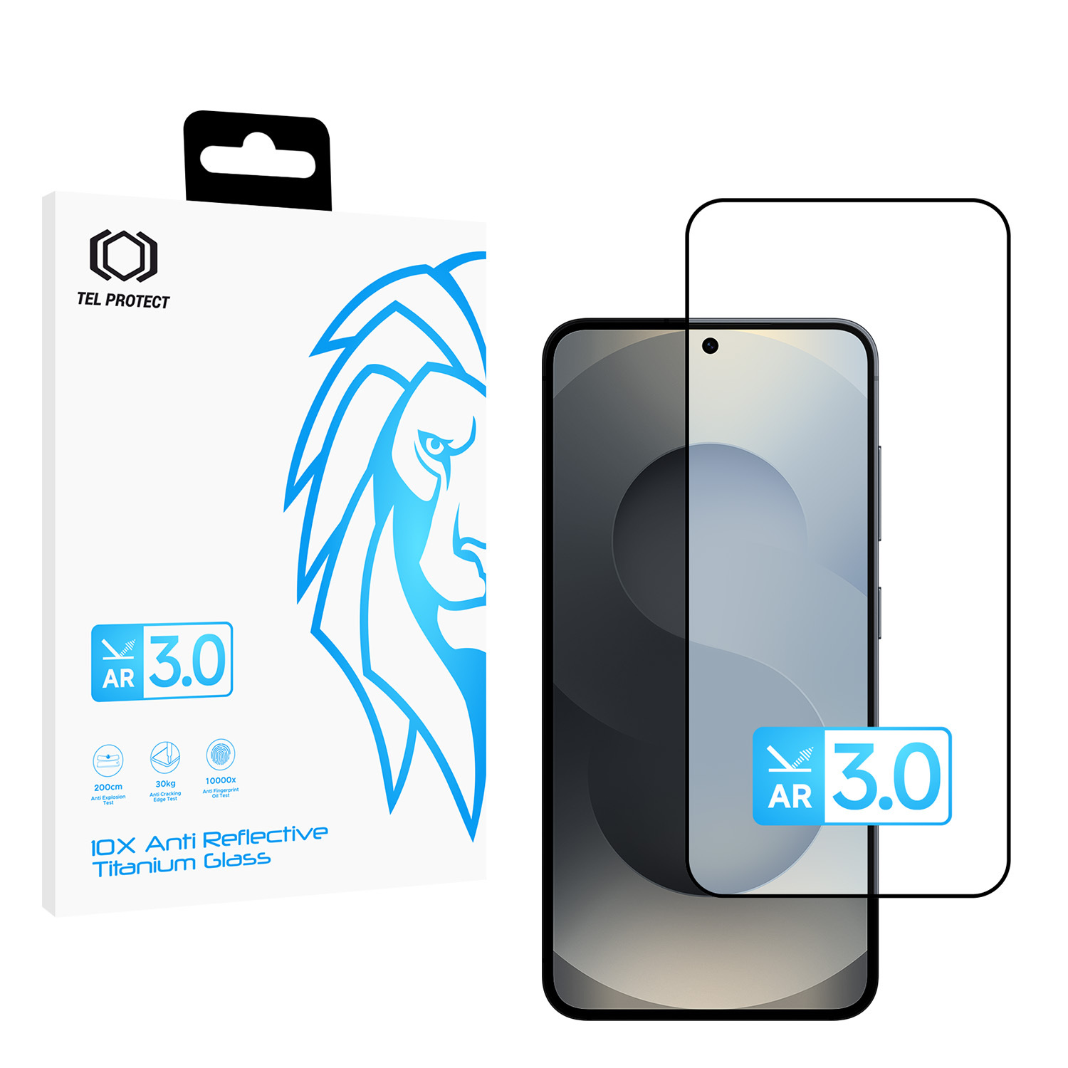 Tempered glass Tel Protect 10X AR 3.0 AntiReflective Titanium forSamsung Galaxy S24/S25
