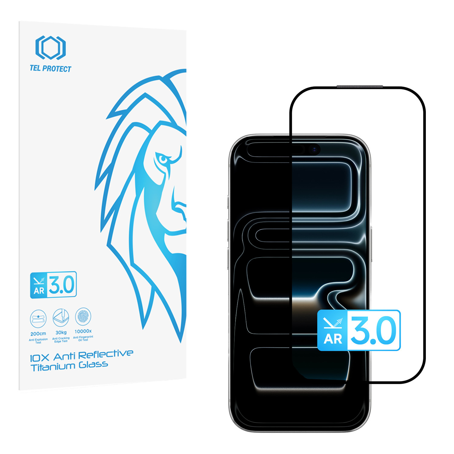Tempered glass Tel Protect 10X AR 3.0 AntiReflective Titanium forIphone 17 Pro (envelope)