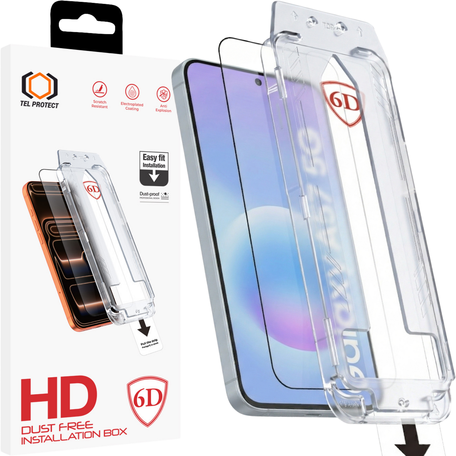 Tel Protect Dust-Free Easy Fit Full Glue 6D rūdīts stikls priekš Samsung Galaxy A56/A57 5G melns