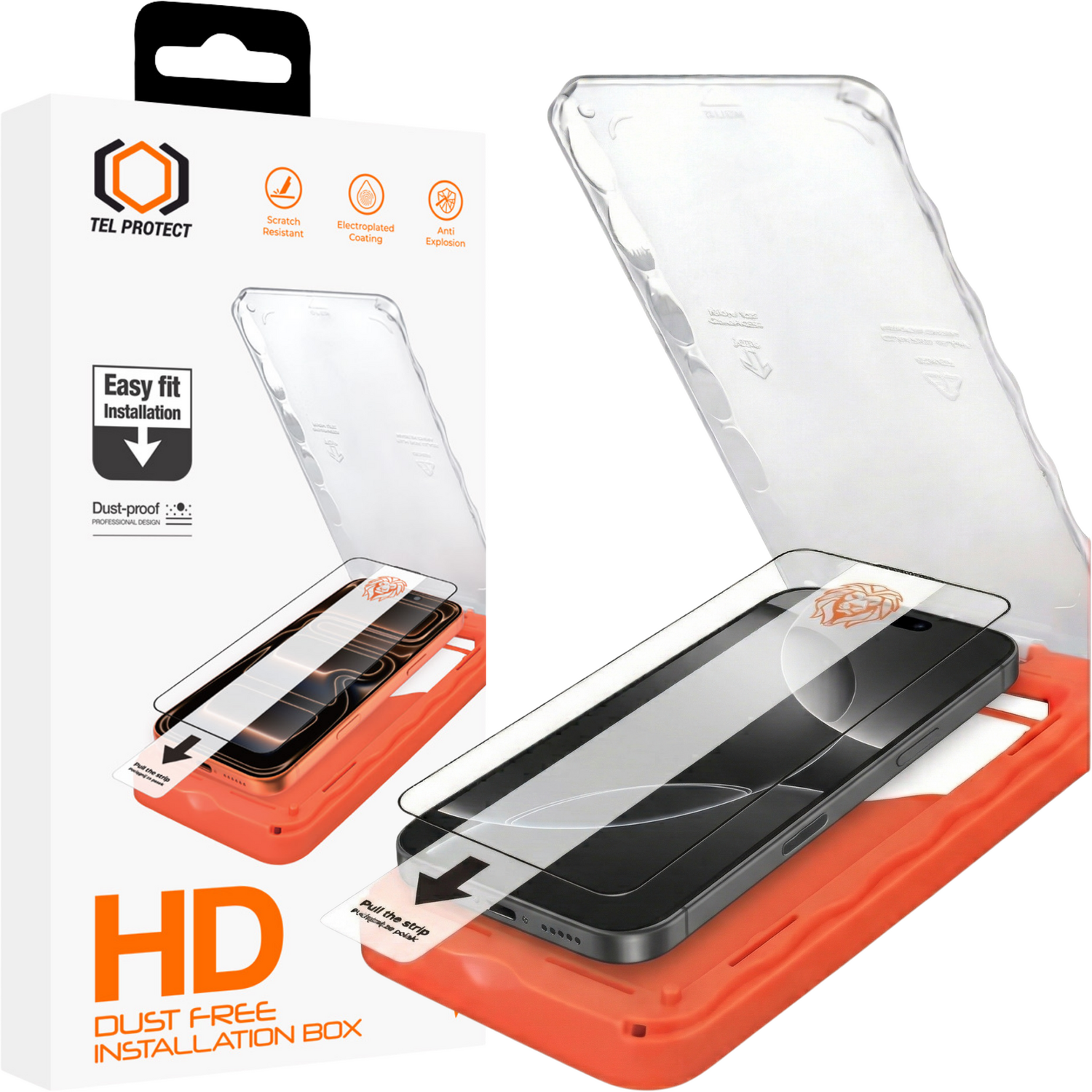 Tel Protect Dust-Free Easy Fit HD Titan rūdīts stikls priekš Iphone 15 Pro melns