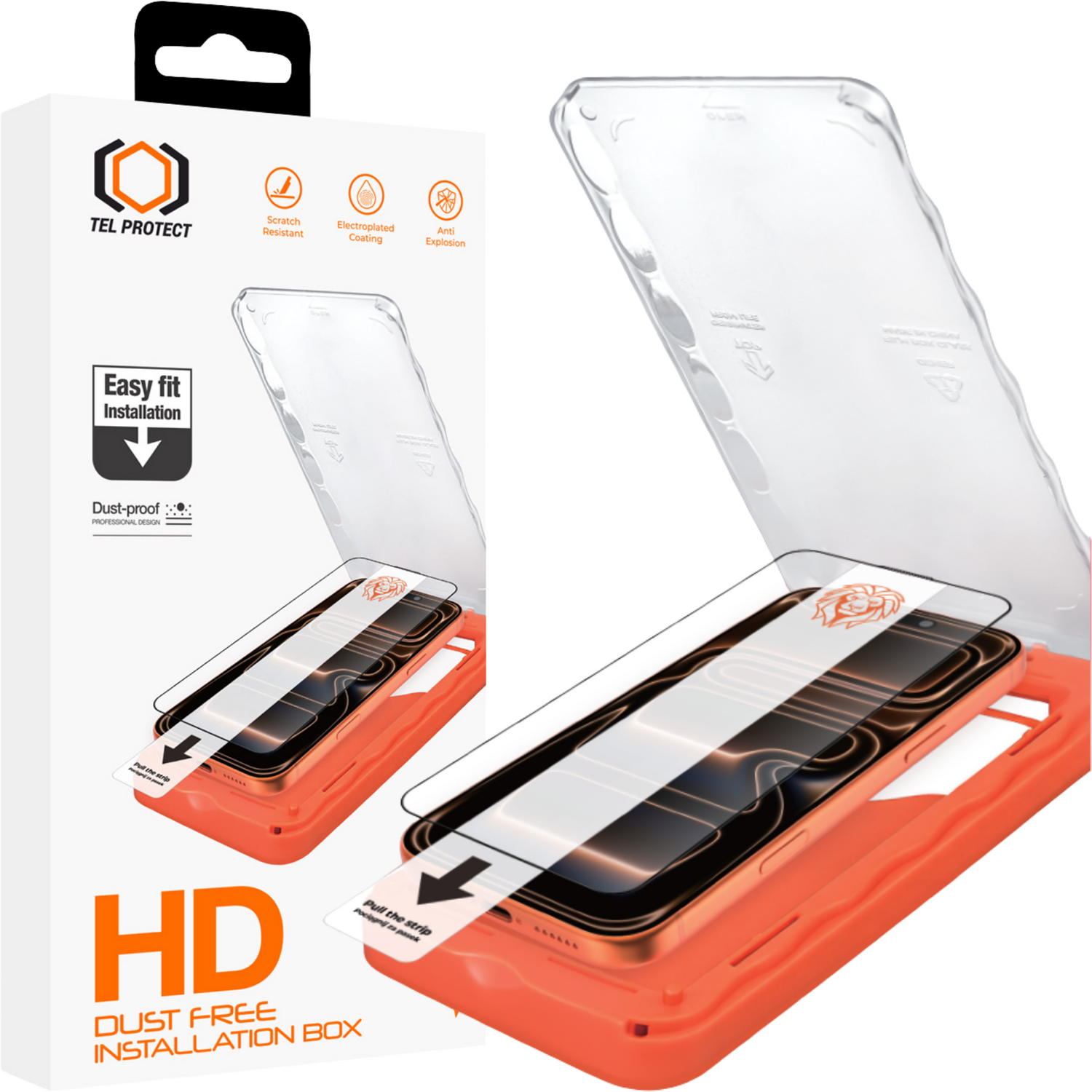 Tel Protect Dust-Free Easy Fit HD Titan rūdīts stikls priekš Iphone 17 Pro melns