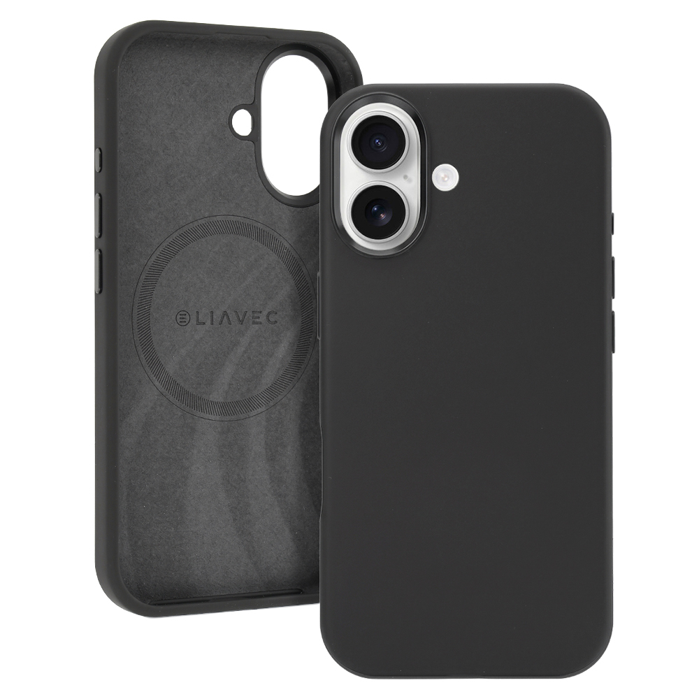 Liavec Silky maciņš ar metāla kameras rāmi priekš Iphone 17 melns