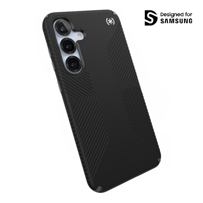 Speck Presidio2 Grip vāciņš ierīcei Samsung Galaxy S25+ / S24+, melns / slānekļa pelēks