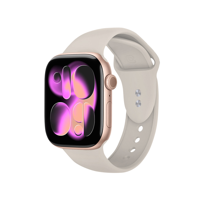 Ремешок Crong Liquid из жидкого силикона для Apple Watch 38/40/41/42 мм, каменно-бежевый