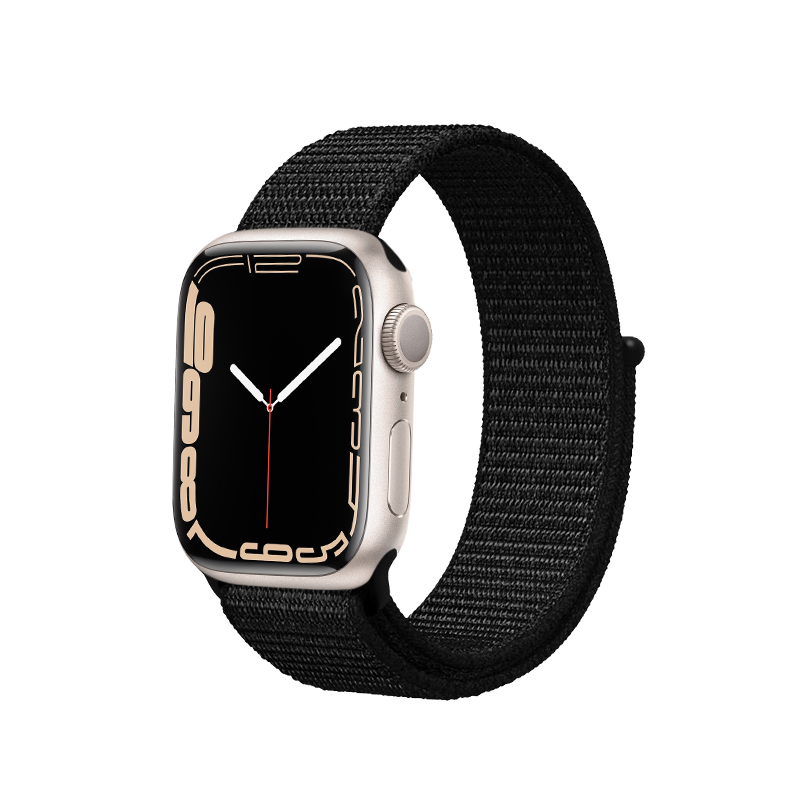 Crong Nylon Reflex Sport siksniņa Apple Watch 44 / 45 / 46 / 49 mm, melna