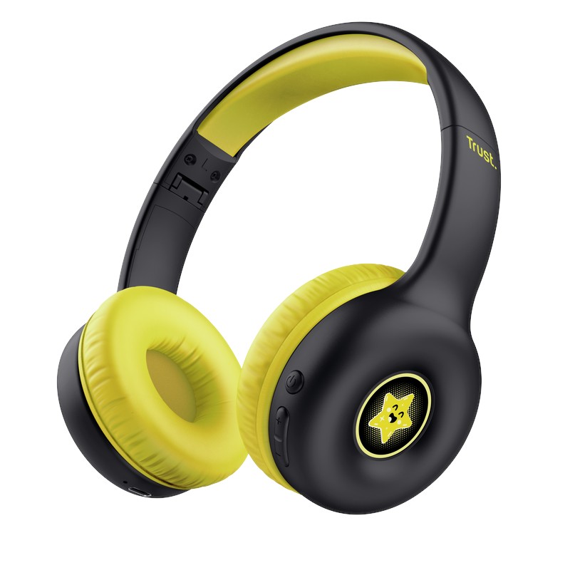 Trust Nouna bērnu bezvadu Bluetooth austiņas ar 85 dB skaļuma ierobežojumu, melnas