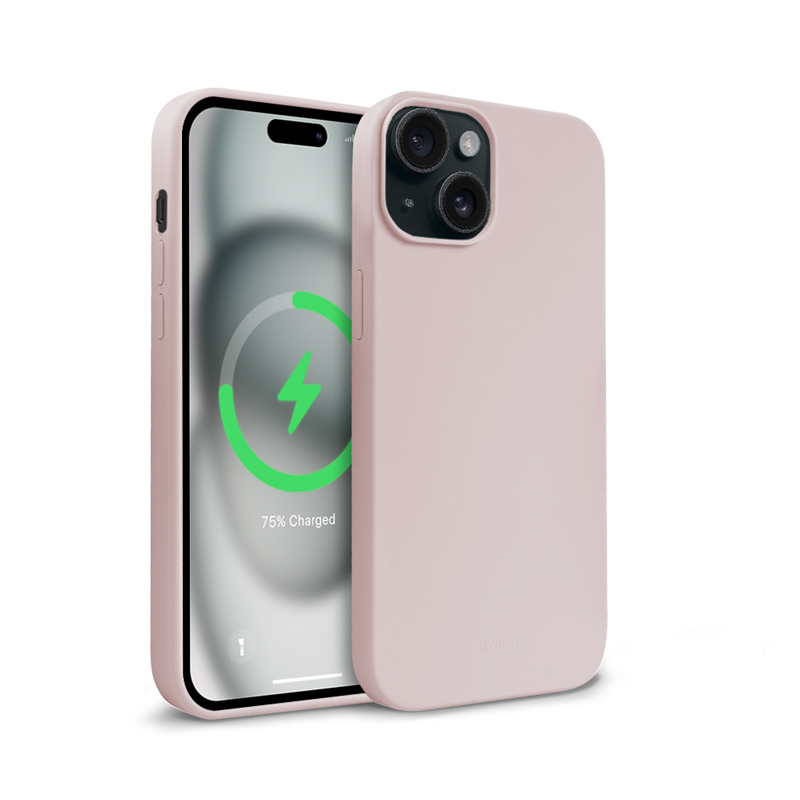 Crong Color Cover Magnetic MagSafe vāciņš ierīcei iPhone 15, smilšu rozā