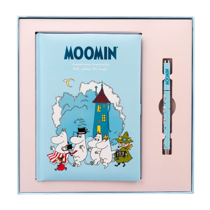 Moomins A5 piezīmju grāmatiņa ar pildspalvu