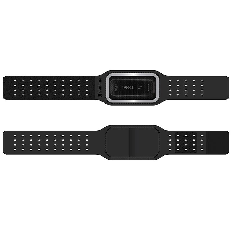 Griffin Sleep Sport plaukstas locītavas un augšdelma siksna ar aktivitātes izsekotāja kabatu un pagarinājumu Fitbit, Misfit un Sony ierīcēm, melna