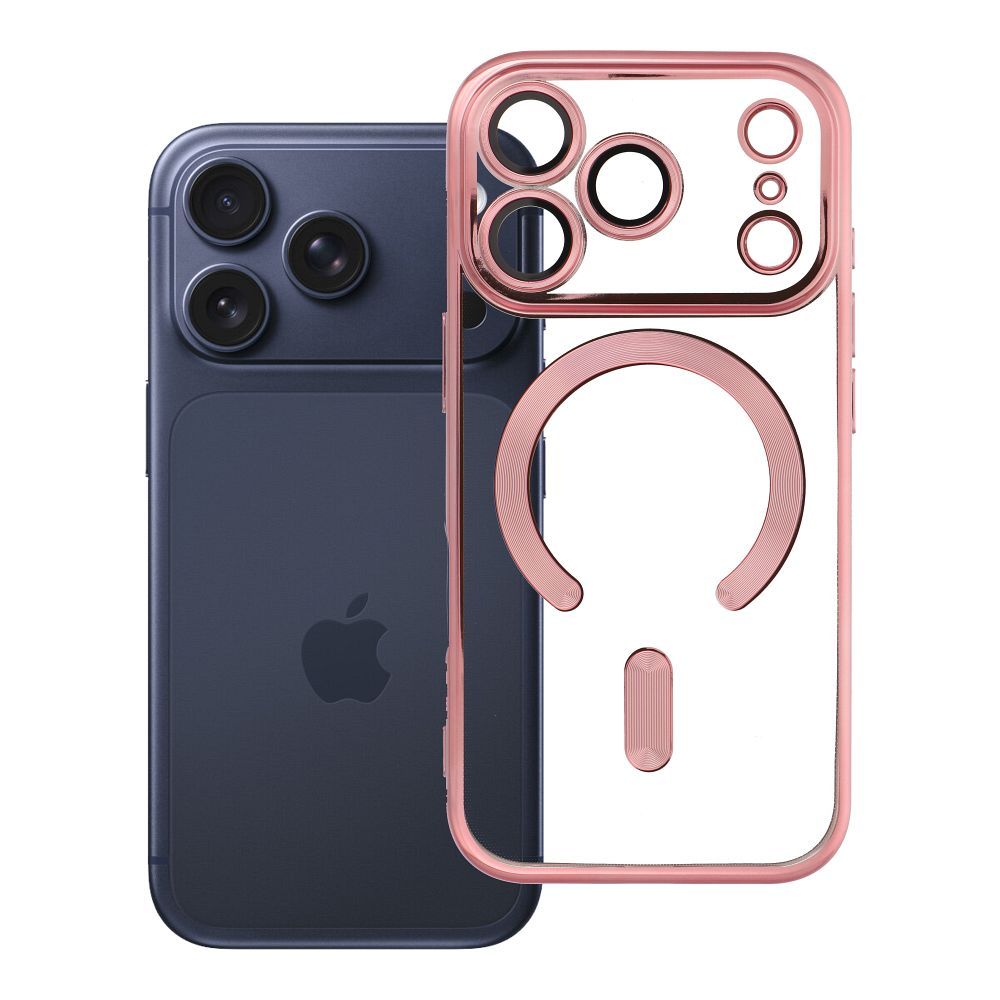 Electro Mag Cover maciņš modelim iPhone 17 Pro / 18 Pro, saderīgs ar MagSafe – rozā zelta krāsas