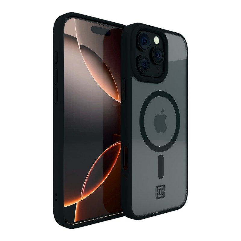 Incipio Velocity vāciņš ar MagSafe iPhone 16 Pro Max tālrunim, caurspīdīgs ar melnu apmali
