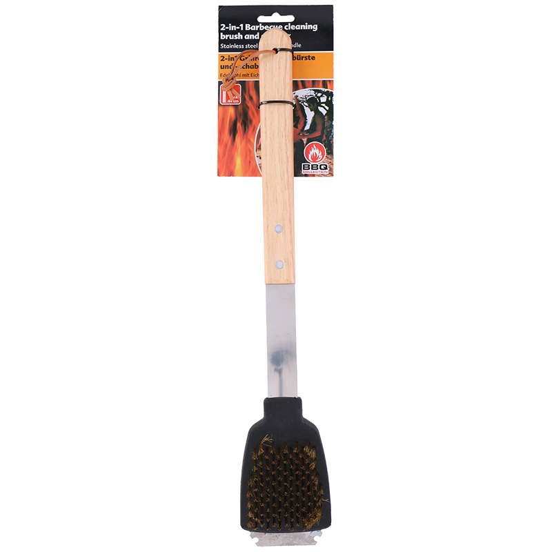 BBQ grila tīrīšanas birste ar skrāpi, 44 cm