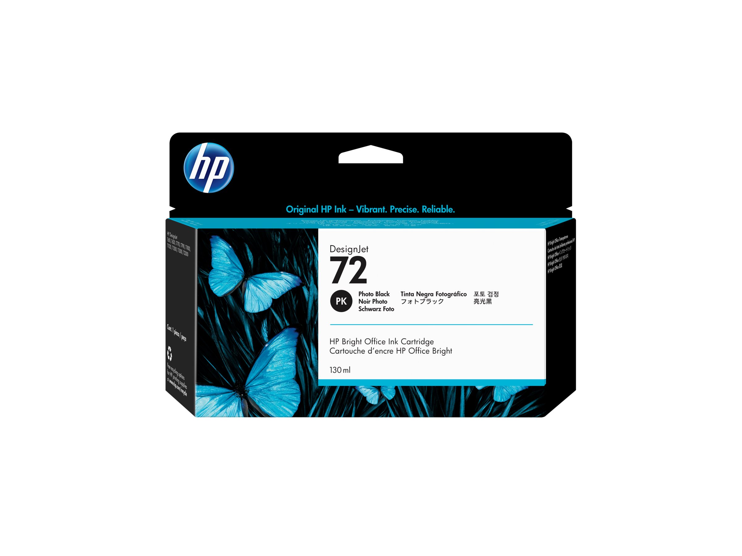 Oriģinālā HP 72 Vivera DesignJet tintes kasetne (C9370A), foto melna, 130ml, paredzēta DesignJet T1100 / T610 / T620 / T770 / T1200