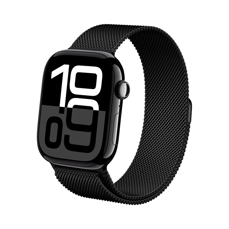 Crong Milano Steel nerūsējošā tērauda siksniņa Apple Watch 38 / 40 / 41 / 42 mm, melna