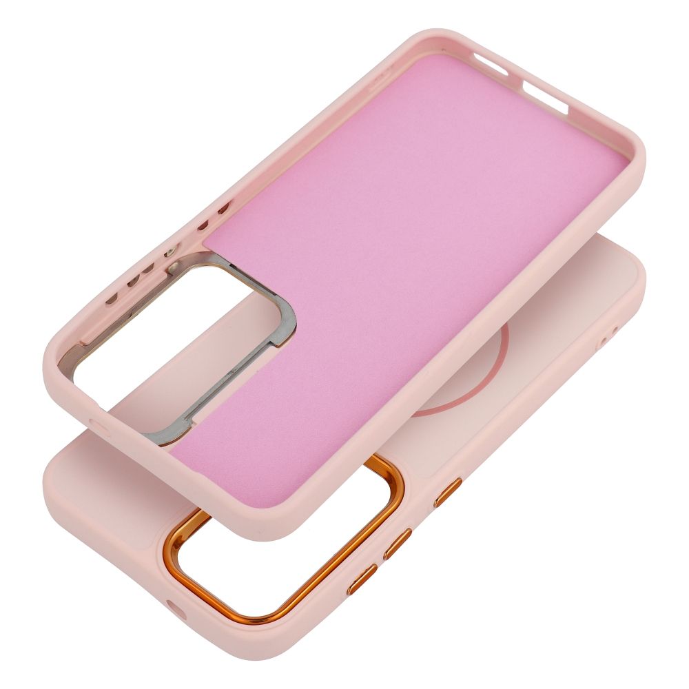 Case for Samsung A27 Frame Mag Cover compatible with MagSafe powder pink