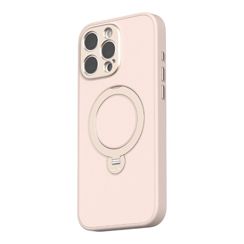 Moshi Kameleon MagSafe vāciņš ierīcei iPhone 16 Pro Max, ar statīva funkciju, “Shell Pink” krāsā