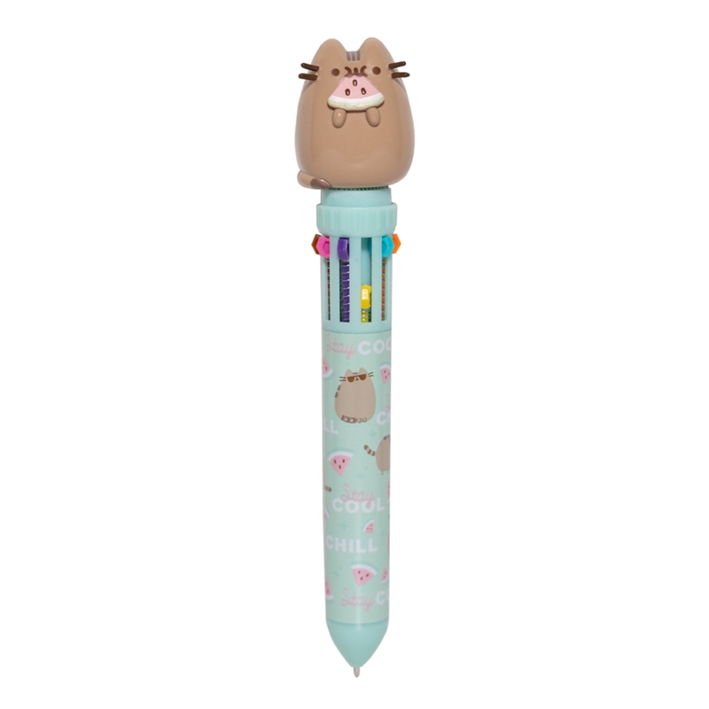 Pusheen Foodie Collection 10 krāsu automātiskā lodīšu pildspalva ar 3D figūriņu