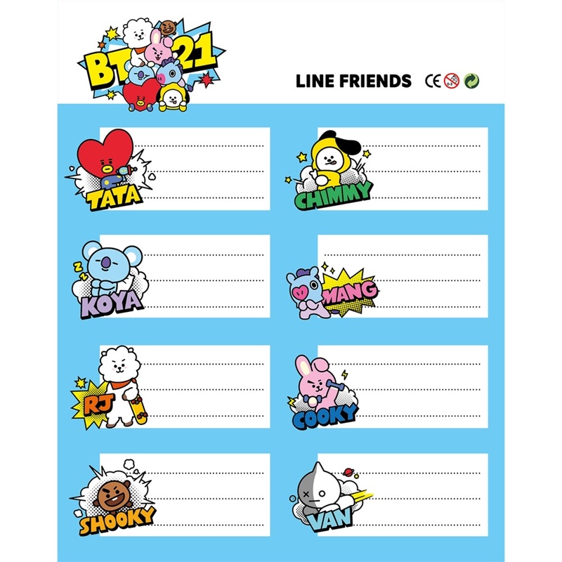 BT21 uzlīmju komplekts