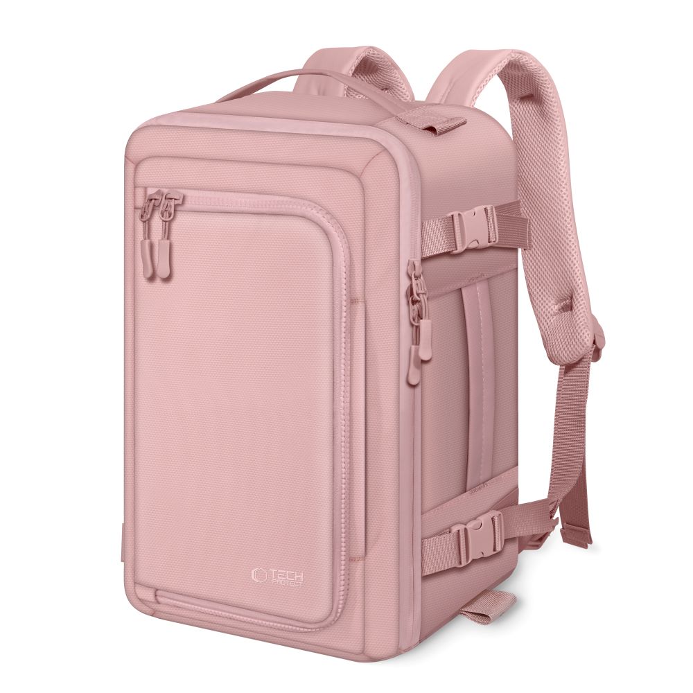 Tech-Protect Defender S50 mugursoma Ryanair un Wizzar, 20L klēpjdatoram - rozā
