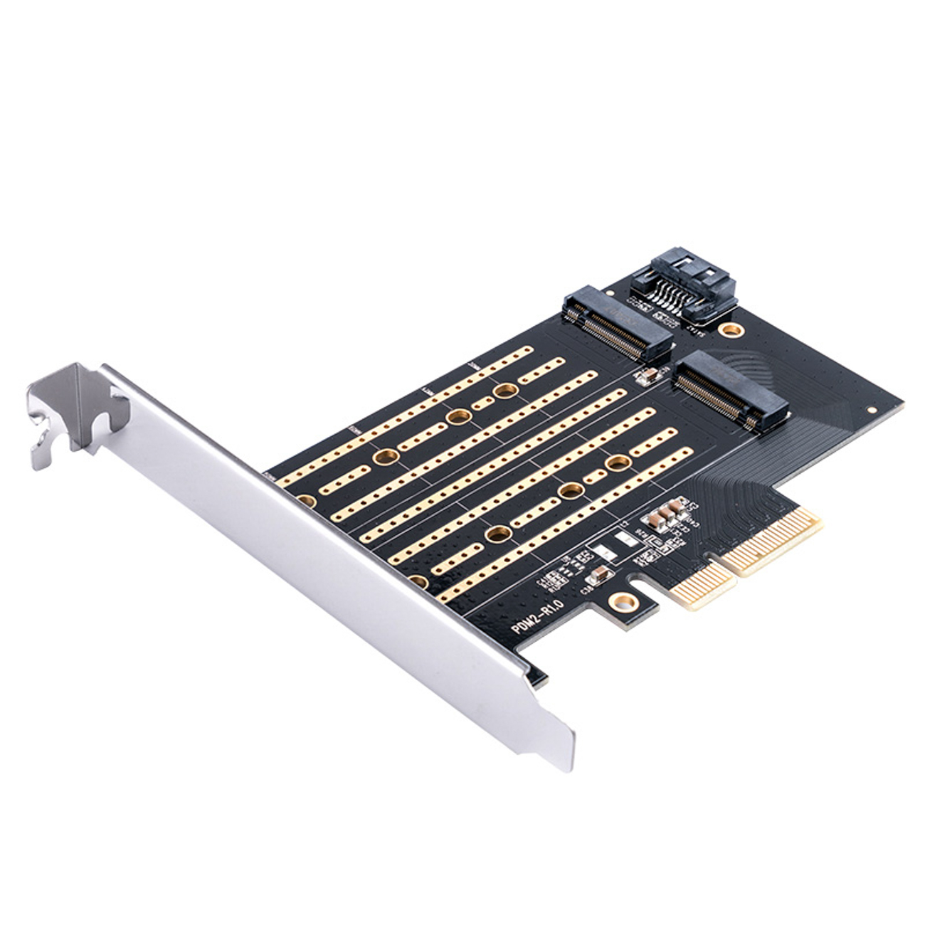 Orico PDM2 PCIe paplašināšanas karte 3.0 ×4 M.2 NVMe un SATA diskiem – melns