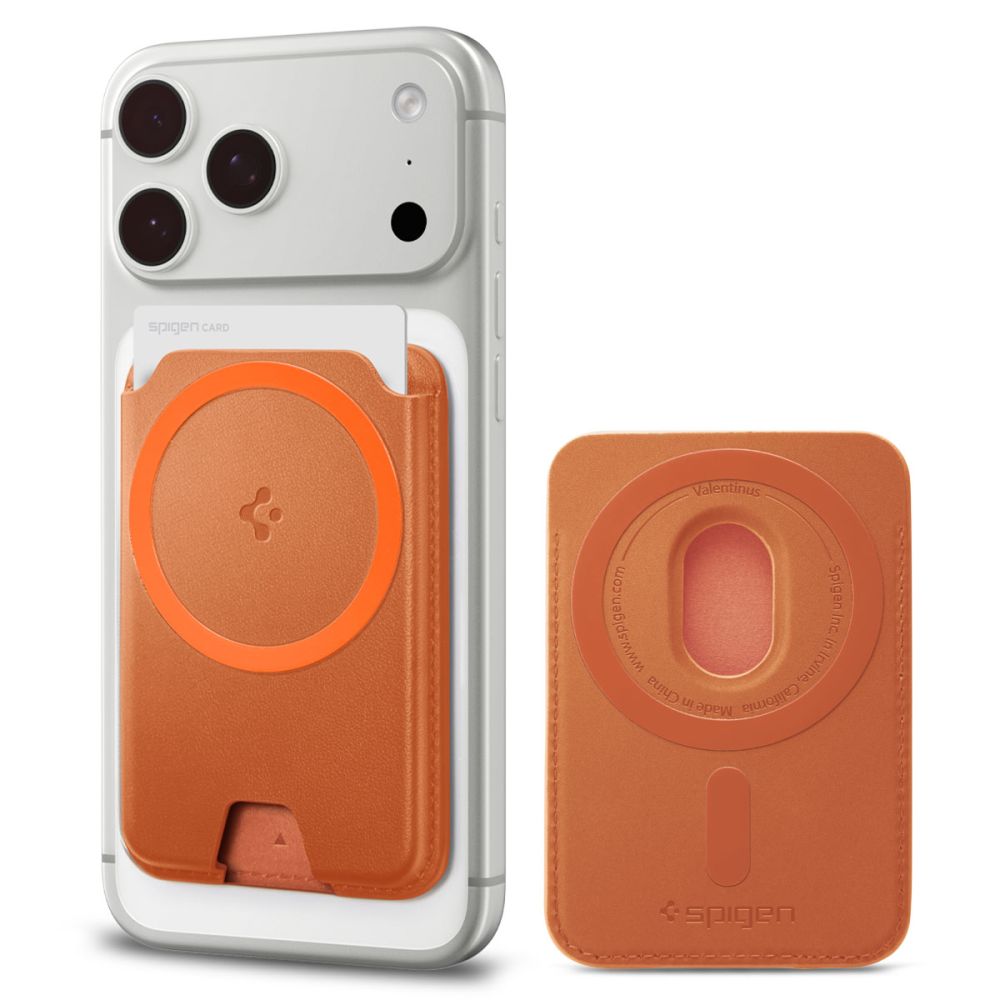Spigen Valentinus MagFit+ MagSafe magnētiskais karšu maciņš tālrunim – oranžs