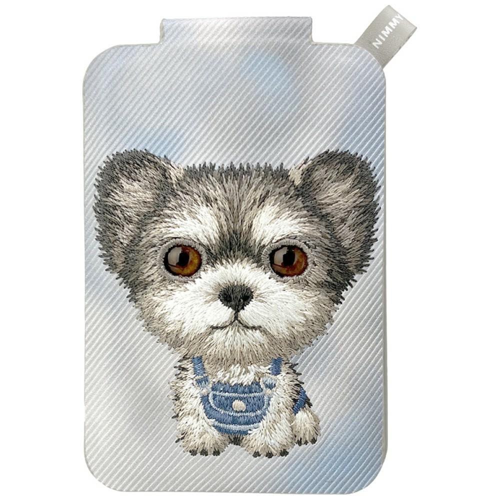 Nimmy New Big-Eye Cute Pets 2.0 Dog MagSafe magnētiskais karšu maciņš tālrunim ar statīvu – pelēks