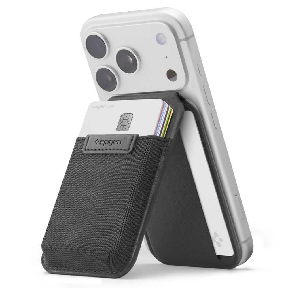 Spigen Slim Fold S314-4 MagSafe magnētiskais karšu maciņš tālrunim – melns