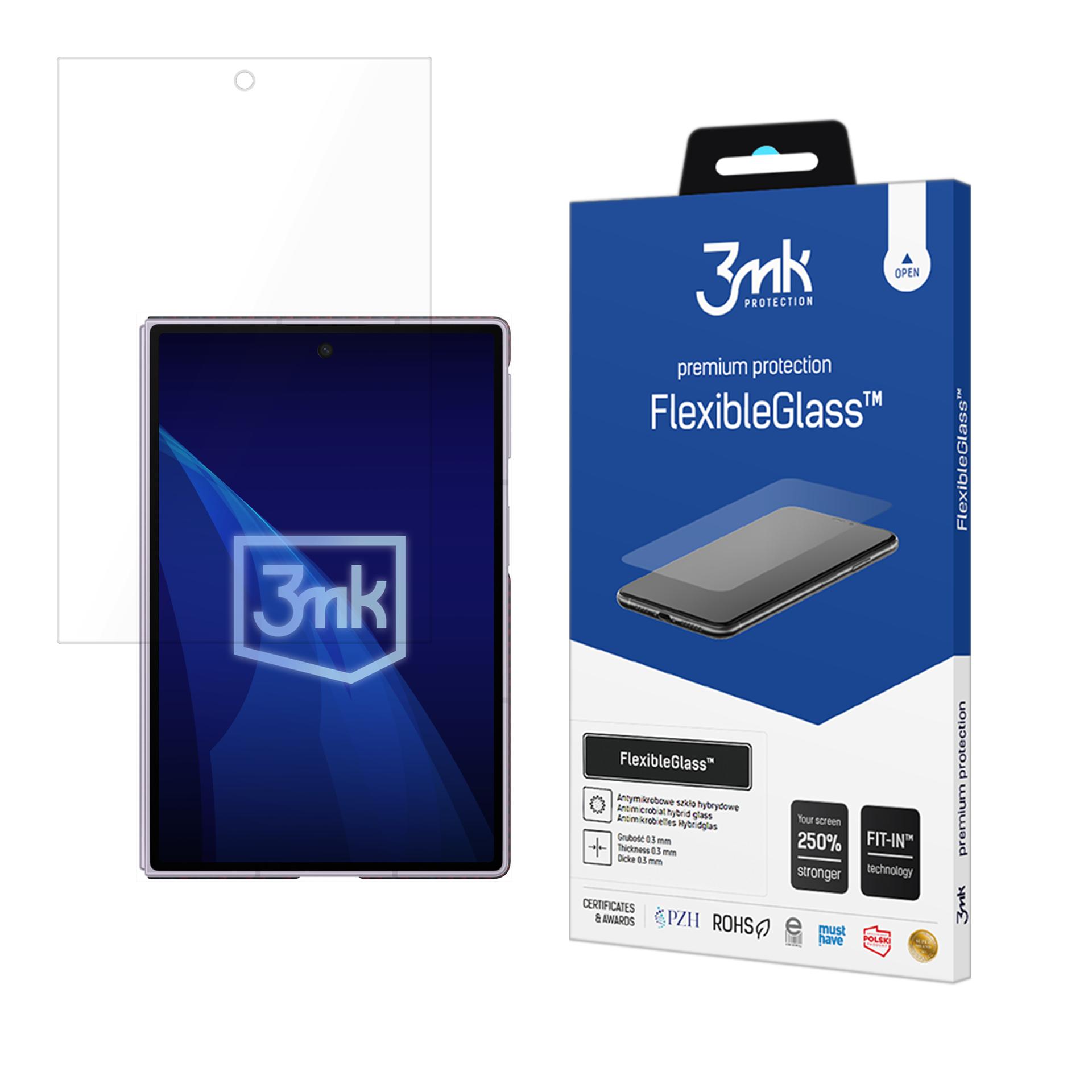 3mk FlexibleGlass™ hibrīda aizsargstikls Samsung Galaxy Z Fold 8 ekrānam