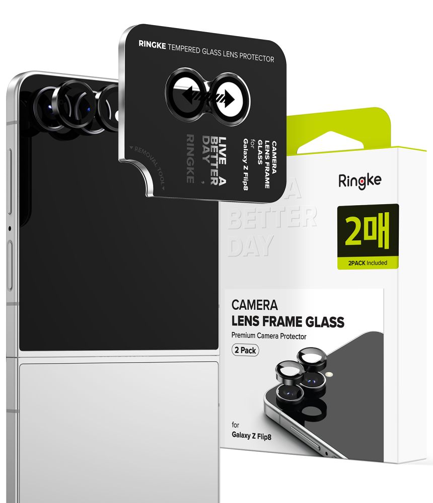 Ringke Camera Frame Protector 2-Pack for Samsung Galaxy Z Flip 8 - Black