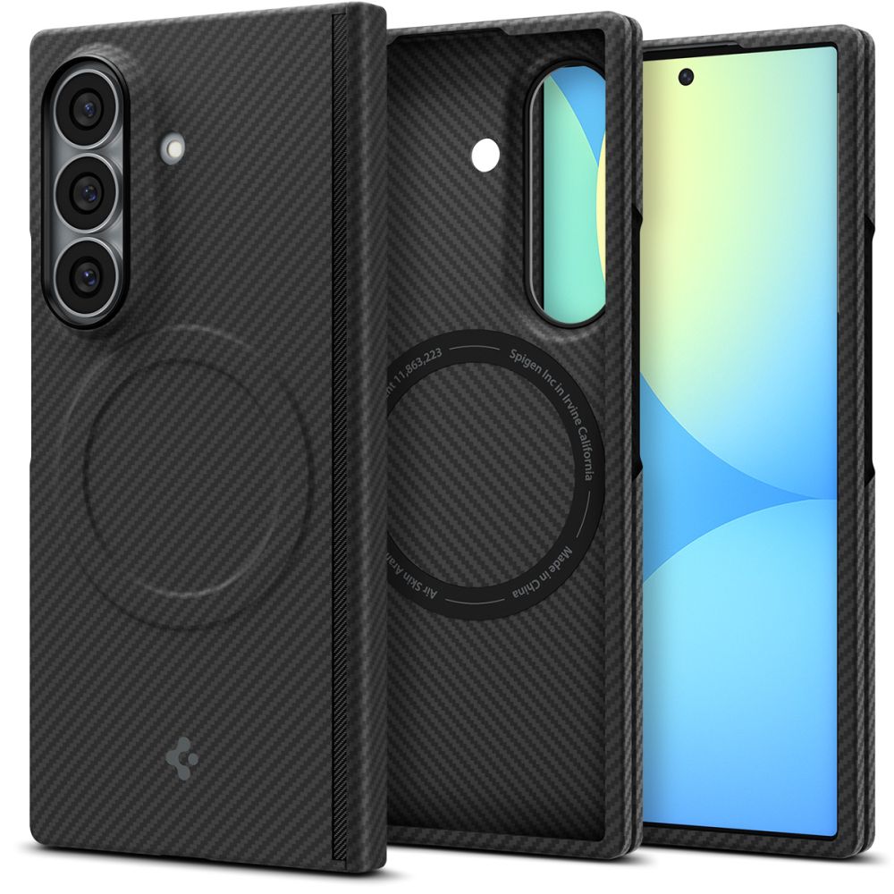 Spigen AirSkin Aramid MagFit MagSafe maciņš modelim Samsung Galaxy Z Fold 8 Ultra – melns
