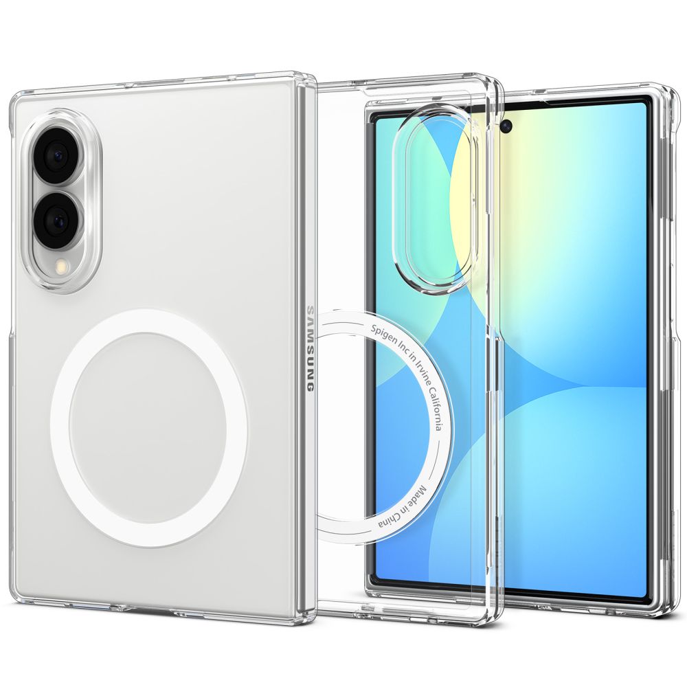Spigen AirSkin MagFit MagSafe vāciņš Samsung Galaxy Z Fold 8, caurspīdīgs un balts