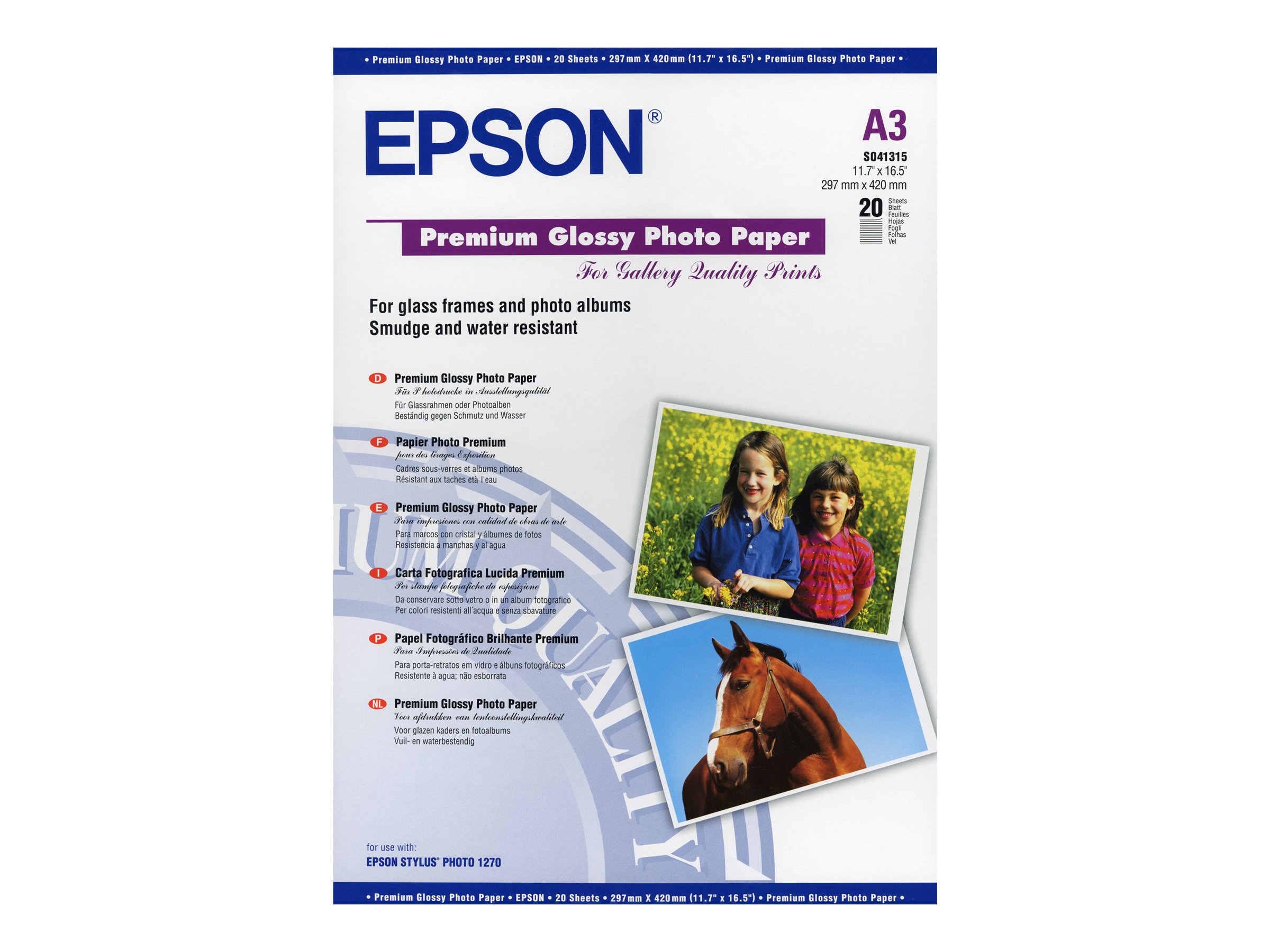 Epson Premium Glossy fotopapīrs, A3, 255