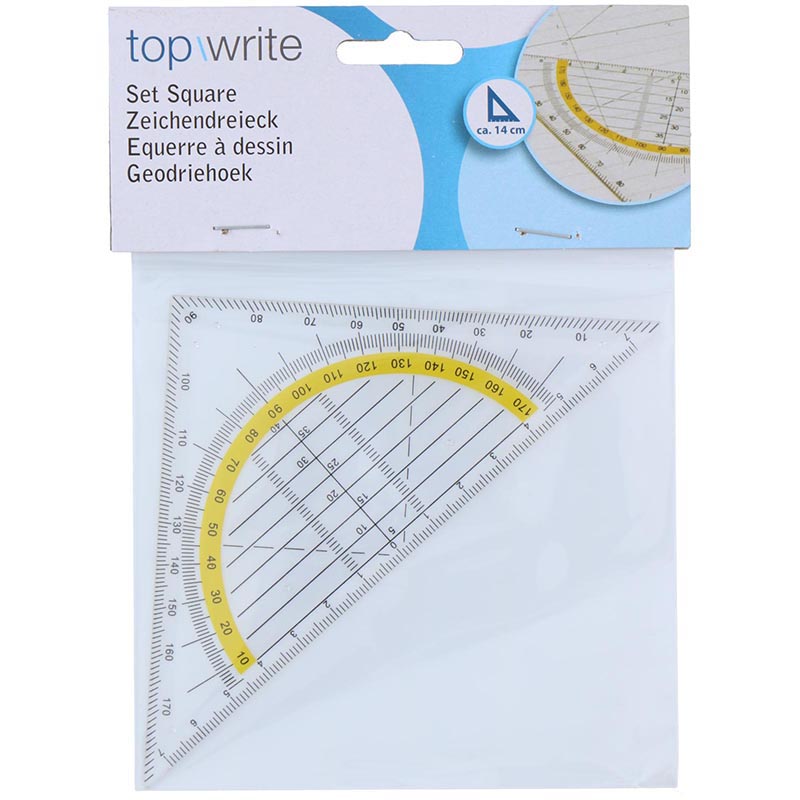 Topwrite ģeometriskais trīsstūris „3 vienā“, 14 cm