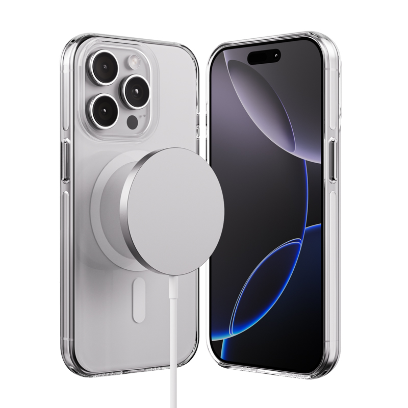Crong Clear MAG Pro MagSafe vāciņš ierīcei iPhone 15 Pro, caurspīdīgs