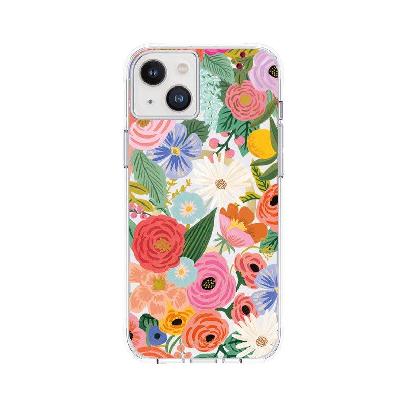 Rifle Paper Clear MagSafe vāciņš ierīcei iPhone 14 Plus, ar “Garden Party Blush” rakstu
