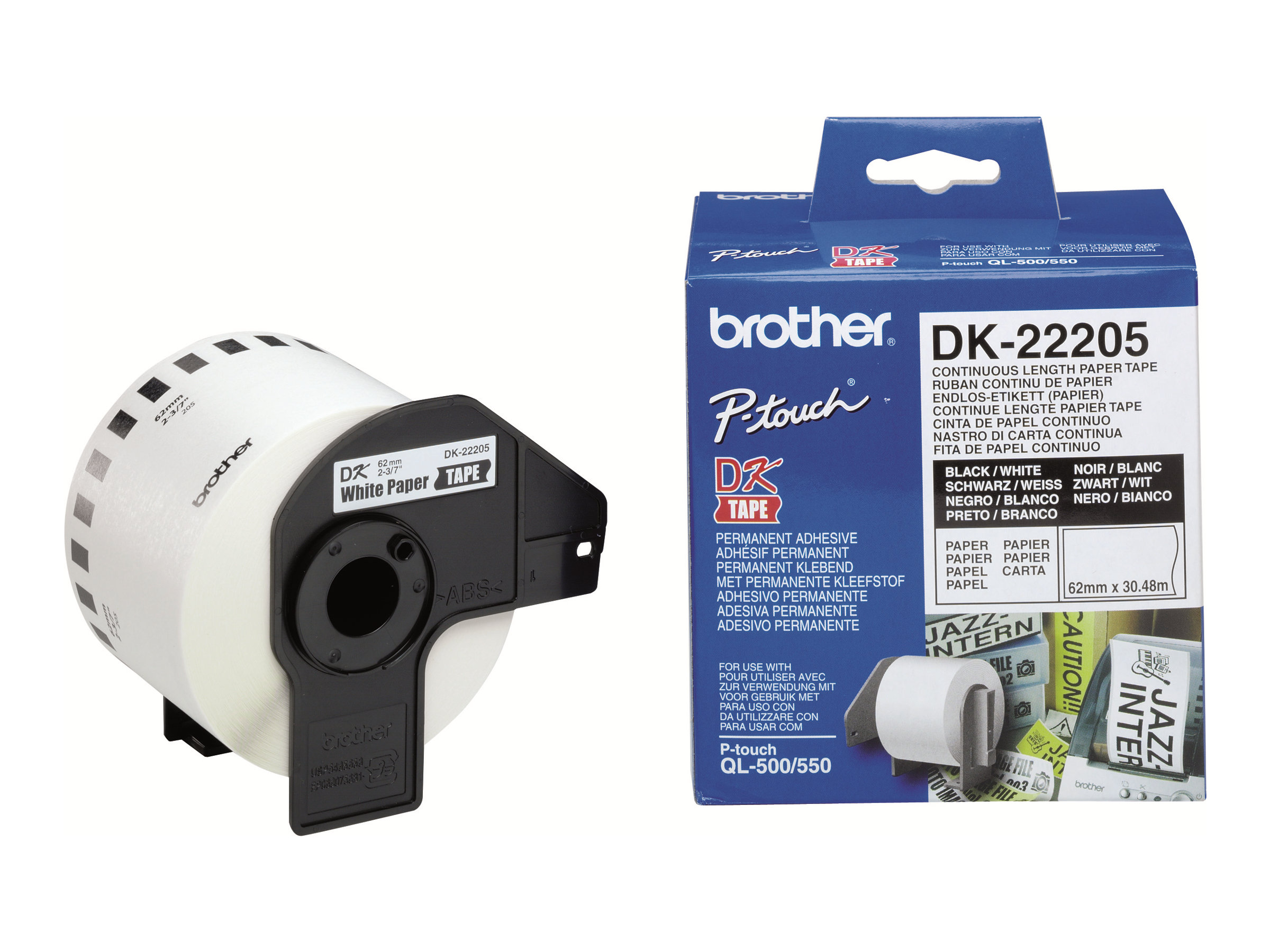 Brother DK22205 nepārtrauktā etiķešu lente, papīra