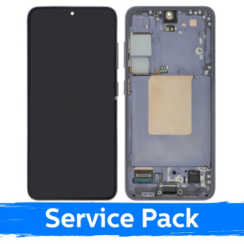 Samsung Galaxy S24 (S921) ekrāns ar rāmi un akumulatoru, Marble Grey krāsā (Service Pack)