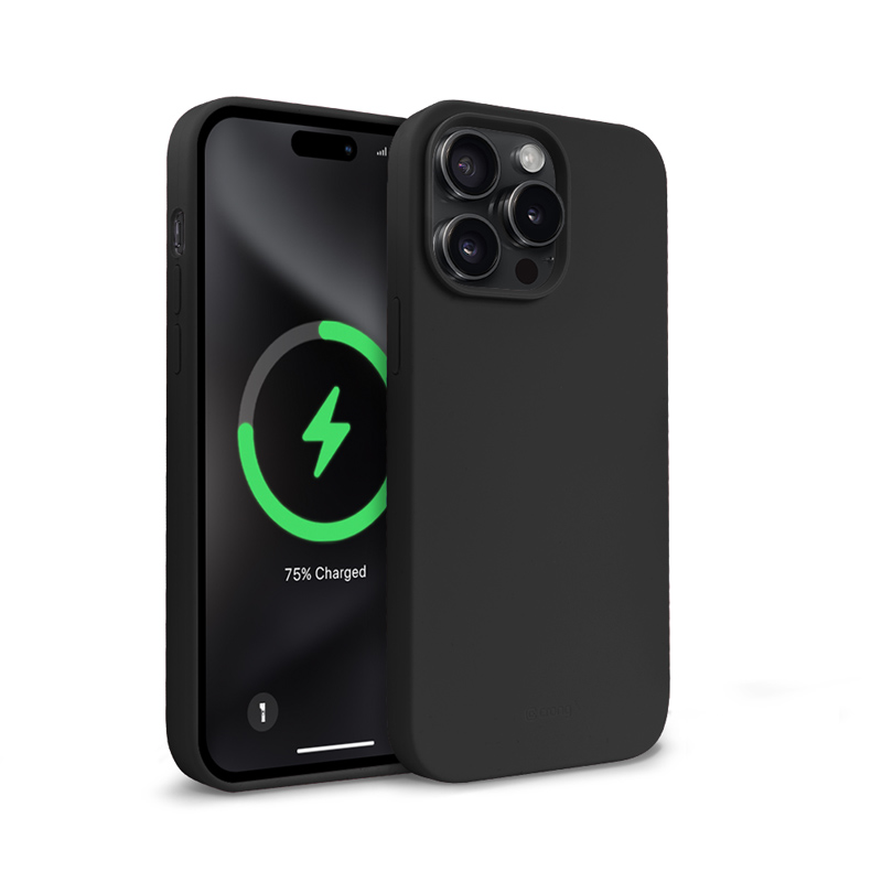 Crong Color Cover Magnetic MagSafe vāciņš ierīcei iPhone 15 Pro Max, melns
