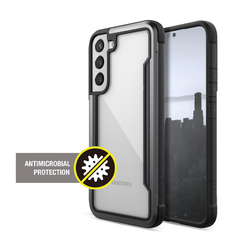 X-Doria Raptic Shield Pro vāciņš ierīcei Samsung Galaxy S22+ 5G, ar pretmikrobu aizsardzību, melns