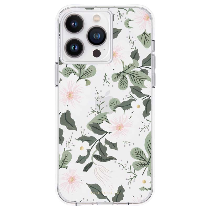 Rifle Paper Clear vāciņš ierīcei iPhone 14 Pro Max, ar “Willow” rakstu