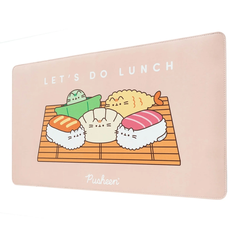 Pusheen Sushi Roll XXL PU ādas spēļu un galda paklājs, 60 × 35 cm
