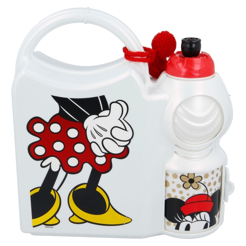 Minnie Mouse pusdienu kārbas un 400 ml ūdens pudeles komplekts
