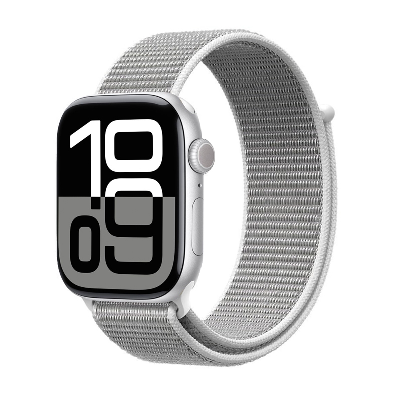 Crong Nylon Apple Watch sporta siksniņa, 38/40/41/42 mm, sudrabpelēka