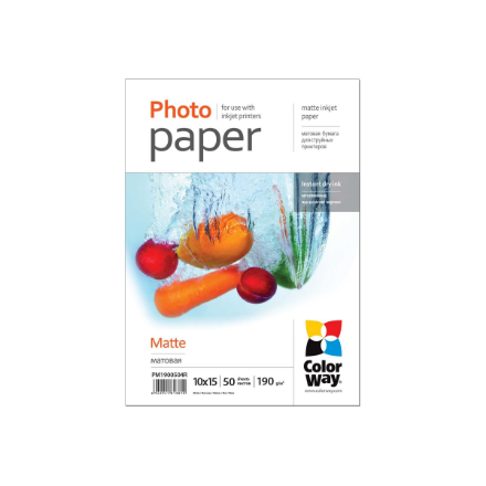 ColorWay – matēts fotopapīrs, 190 g/m², 10 × 15 cm