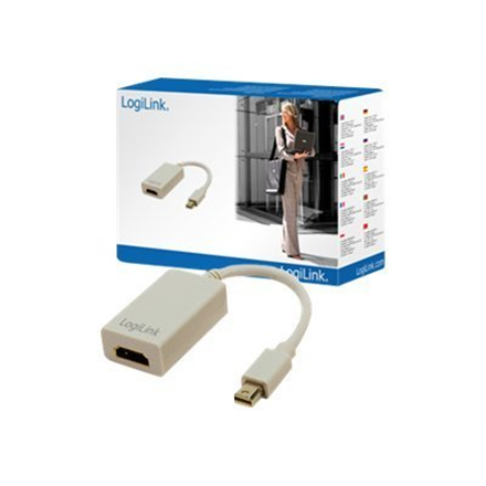 LogiLink CV0036A – Mini DisplayPort–HDMI adapteris ar skaņas pārraidi, 0.1 m, pelēks